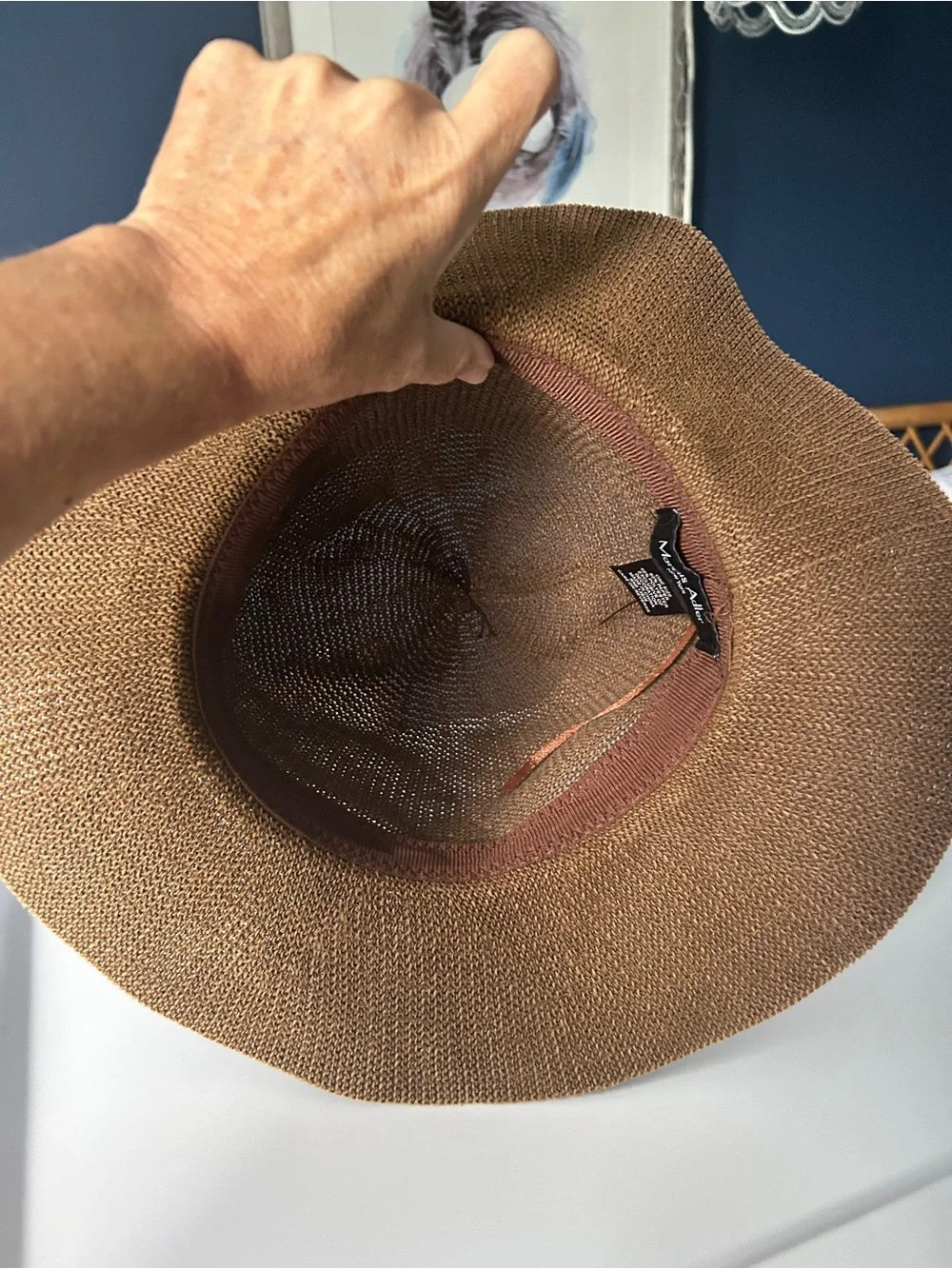Marcus Adler NY Brown Open-Knit Packable Sun Hat – Like New